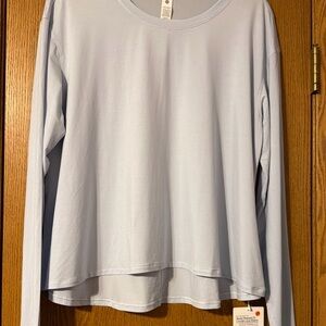 lululemon athletica Modal Relaxed Fit Lounge Light Blue Relaxed Long-Sleeve Tee